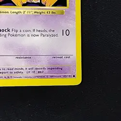 Pokemon TCG Abra Base Set 43/102 Shadowless NM - Image 4