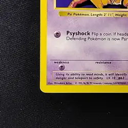 Pokemon TCG Abra Base Set 43/102 Shadowless NM - Image 5