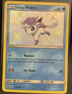 Alolan Vulpix SV8/SV94 Hidden Fates Shiny Vault Pokemon TCG Near Mint - Image 1