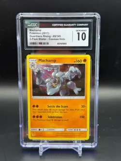 CGC 10 GEM MINT Machamp Cosmo Holo Guardians Rising Pokemon 65/145 - Image 1