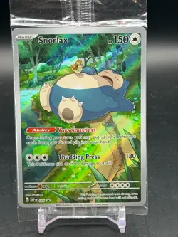 Pokemon TCG Snorlax SVP 51 Black Star Promo 151 ETB Sealed Illustration Rare - Image 1