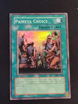 Painful Choice Yu-Gi-Oh TCG Card MRL-049 Super Rare 1st Edition Light Play LP - Image 1