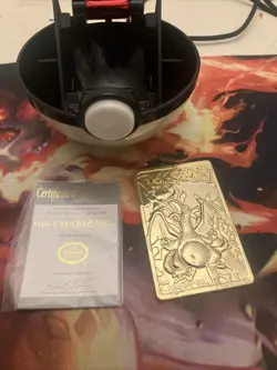 Pokemon 23k Gold Plated Charizard Burger King 1999 Pokeball Trading Card K1 - Image 1