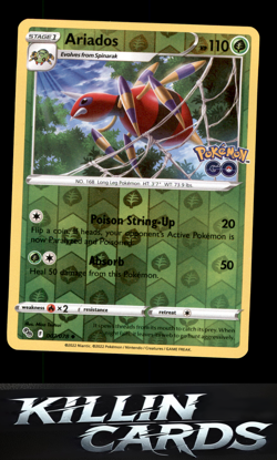 Reverse Holofoil Ariados 007/078 Pokemon Uncommon Pokemon GO Card NM - Image 1