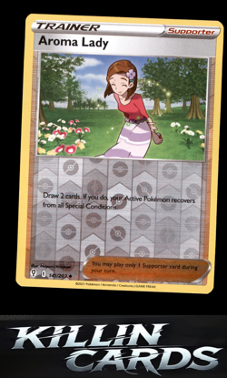 Reverse Holofoil Aroma Lady 141/203 Pokemon Uncommon SWSH07: Evolving Skies Card - Image 1