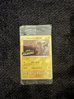 Pokemon Card Detective Pikachu SM190 Promo Stamped Version Holo Sealed - Image 1