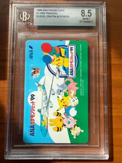 Pokemon 2000 Phone Card Ana Airlines BGS 8.5 Flying Pikachu Elekid Dratini - Image 1