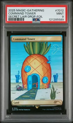 2025 Magic The Gathering SpongeBob Secret Lair Command Tower Foil #7012 PSA 9 89 - Image 1