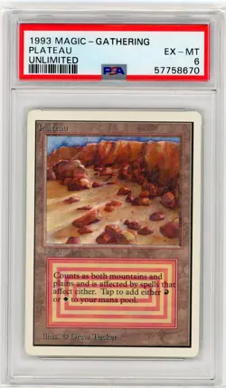 1993 Magic the Gathering MTG Plateau Unlimited Edition PSA 6 Legit No Ink Edge - Image 1