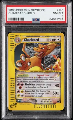 2003 POKEMON SKYRIDGE #146 CHARIZARD-HOLO PSA 8 - Image 1