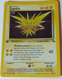 Pokemon 1995 Zapdos Holo Fossil Near Mint/Mint Rare 15/62 Never Played Nice each - Image 3