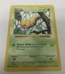 Pokemon Card TCG - Shadowless Weedle 69/102 - Base Set WOTC Common 1999 - Image 3