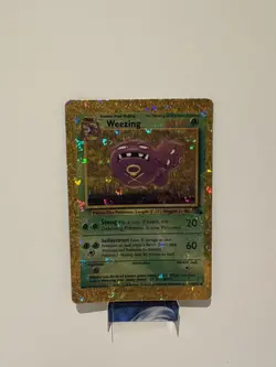 Weezing 45/62 HOLO Prism Fossil Set Vending Sticker Pokemon Card Vintage - Image 1