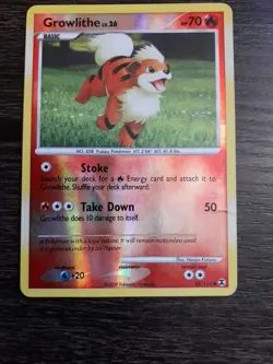 Pokemon TCG Growlithe Reverse Holo 63/111 Rising Rivals 2009 - Image 1