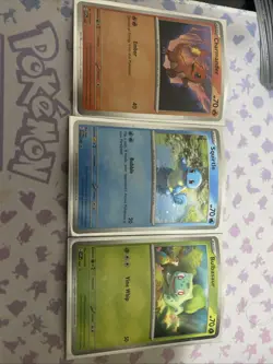 Pokemon 151 Promo Bulbasaur Charmander Squirtle SVP 046 047 048 Kanto Cosmo Holo - Image 1
