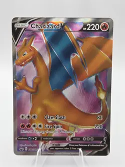 Pokemon TCG English Charizard v SWSH050 Sword & Shield Promo - LP - Image 1