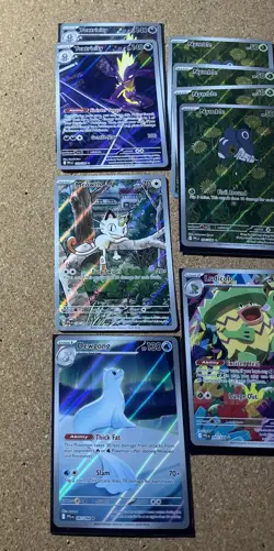 Pokemon Phantasmal Flames Illustration Rare Full Art Lot Meowth Piplup Ludicolo - Image 4