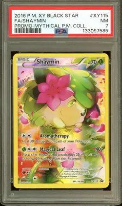 2016 POKEMON XY BLACK STAR #XY115 FULL ART SHAYMIN NM PSA 7 PROMO MYTHICAL - Image 1