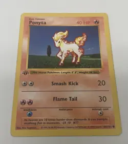 1999 Pokemon TCG Ponyta Base Set 1st Edition Shadowless Non-Holo 60/102 - Image 5