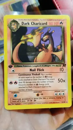 Pokemon TCG 1st Edition Dark Charizard 21/82 Team Rocket Non-Holo 2000 - Image 1
