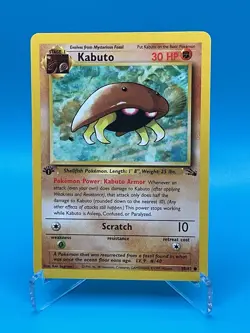 KABUTO POKEMON FIRST EDITION FOSSIL #50/62 MINT CONDITION - Image 1