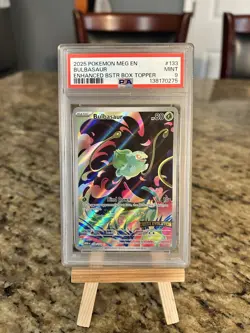2025 POKEMON MEG EN-MEGA EVOLUTION #133 BULBASAUR ENHANCED BSTR BOX TOPPER PSA 9 - Image 1