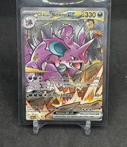 2025 Pokemon Destined Rivals DRI 233/182 Team Rocket's Nidoking ex SIR NM - Image 2