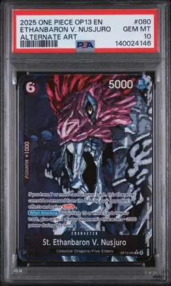 2025 ONE PIECE OP13-CARRYING ON HIS WILL #080 ETHANBARON V. NUSJURO ALT PSA 10 - Image 1