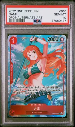 PSA 10 Nami OP01-016 Alt Art Japanese Romance Dawn One Piece TCG 2023 Bandai - Image 4