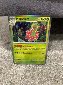 Meganium Holo Rare 010/132 Mega Evolution Pokemon Card Near Mint Condition - Image 1