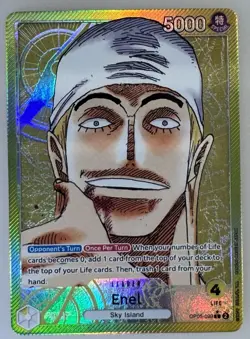 One Piece Card Game OP05 Enel Alt Art Leader AA OP05-098 English - Image 1