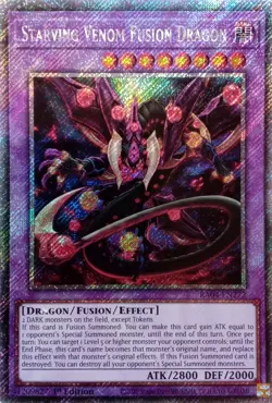 RA04-EN272 STARVING VENOM FUSION DRAGON PLATINUM SECRET RARE 1ST ED YuGiOh CARD - Image 1