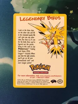 Pokemon The Movie 2000 Legendary Birds Promo Insert Card - Image 1