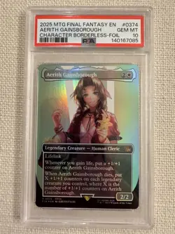 PSA 10 MTG FINAL FANTASY CHARACTER BORDERLESS-FOIL AERITH GAINSBOROUGH R0374 - Image 1