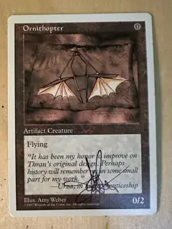 MTG ARTIST PROOF Ornithopter WB AP Sketch Art Amy WEBER Magic - Image 2