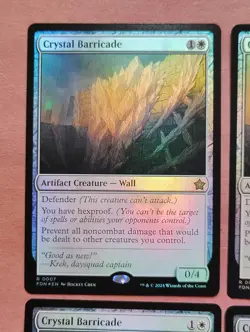 4x Crystal Barricade FOIL **NEAR MINT** **UNPLAYED** MTG Foundations - Image 2