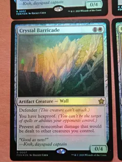 4x Crystal Barricade FOIL **NEAR MINT** **UNPLAYED** MTG Foundations - Image 5