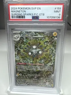 2024 Pokemon SVP EN Magneton Surging Sparks P.C ETB #159 PSA Mint 9 - Image 1