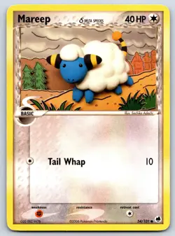 Mareep (Delta Species) EX Dragon Frontiers 54/101 Sachiko Adachi Pokemon Card MP - Image 1