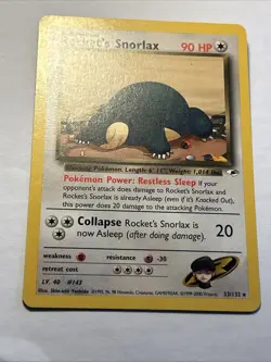 2000 POKEMON TCG Rocket's Snorlax Gym Heroes #33/132 Vintage Rare Card NEAR MINT - Image 3