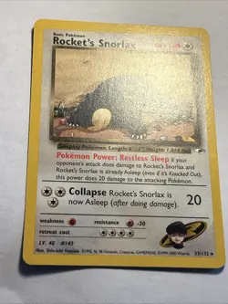 2000 POKEMON TCG Rocket's Snorlax Gym Heroes #33/132 Vintage Rare Card NEAR MINT - Image 4