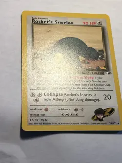 2000 POKEMON TCG Rocket's Snorlax Gym Heroes #33/132 Vintage Rare Card NEAR MINT - Image 5