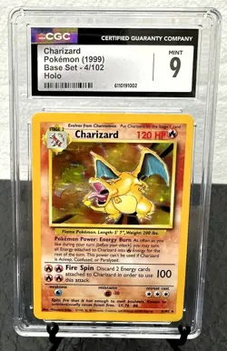 1999 Pokemon Base Set Charizard Holo 4/102 CGC 9 Mint - Rare Original WOTC Card - Image 1
