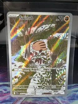 Pokemon TCG Swinub 165/159 Journey Together Illustration Rare Card NM/M - Image 1