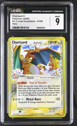 CGC 9 MINT Charizard 2006 EX Crystal Guardians 4/100 Holo Pokemon Card - Image 1