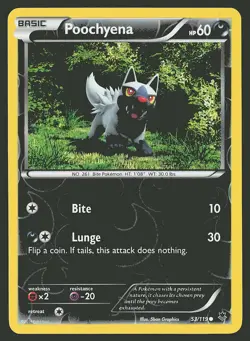 XY - Phantom Forces Poochyena #53/119 Reverse Holo Pokemon Card - Image 1