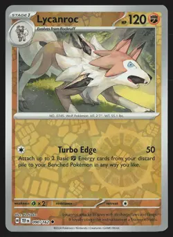 SV05: Temporal Forces Lycanroc #090/162 Reverse Holo Pokemon Card - Image 1