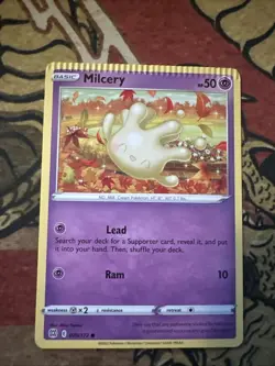 Pokemon Brilliant Stars Milcery Misprint Error Crimped Card - Image 1