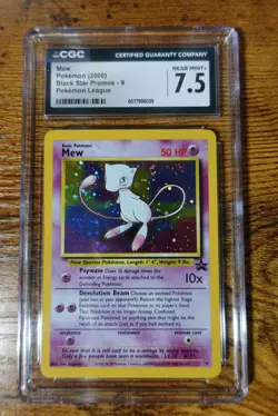 Mew Black Star Promo 9 Holo CGC 7.5 Pokemon Card Graded - Image 1
