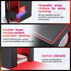 Deck Box for Commander Display with 2 Card Dividers,Trading Card Storage Box Fit - Image 4